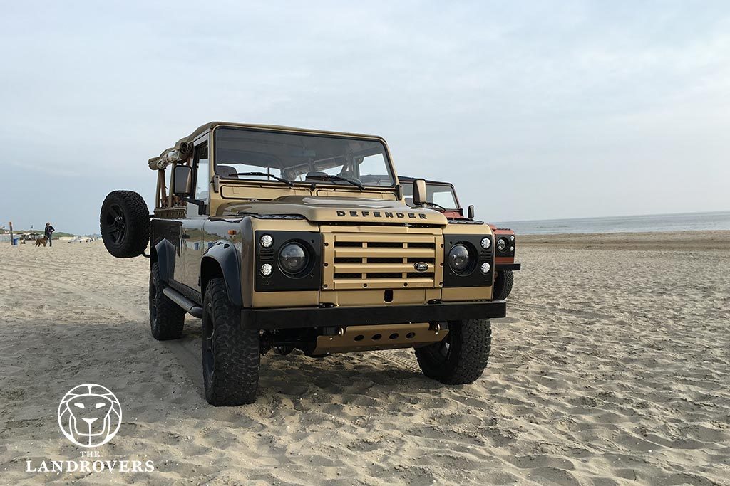 Golden Custom Land Rover Defender Beach