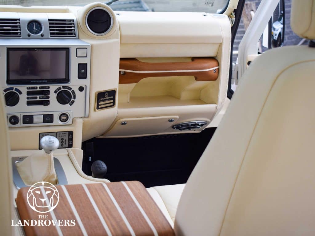 White Interior Customized Land Rover Defender
