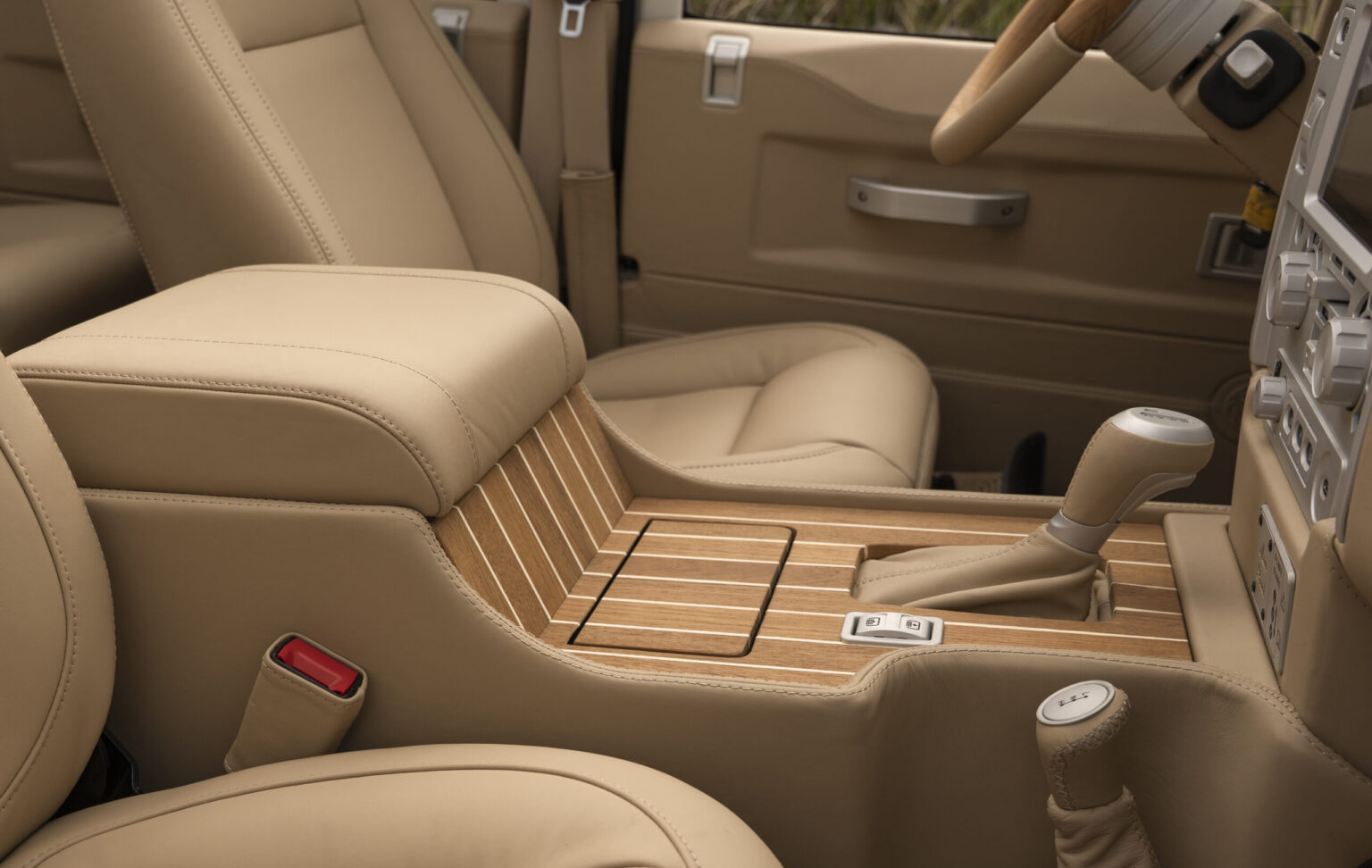 interior and upholstery of main beach defender